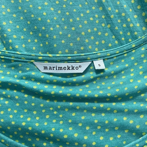 Marimekko Kissi Sleeveless Polka Dot Tank Dress Turquoise Size US Small - Picture 10 of 12